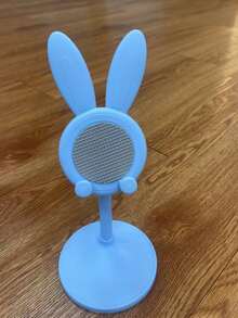 1pc Compact ABS And Aluminum Adjustable Folding Blue Rabbit‑Shaped Tablet And Phone Stand For Wedding And Birthday And Home Decor, Room Decor, Office Decor, Home Back To School,Back To School