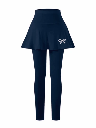 SHEIN Sparklyn Tween Girls Casual Elegant Skirt Pants With Bow Decor, Suitable For Spring, Autumn, Summer Outfits