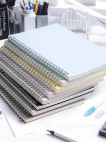 21 cm x 14 cm Spiralbindung Notizbuch, 80 Blatt/160 Seiten, Hardcover Notizbuch mit horizontalem Raster und wasserfestem Einband, Mehrzweck-Tagebuch-Notizbuch in verschiedenen Farben für Büro, Zuhause, Schule, extra dickes Schüler-Spiralbindung Notizbuch, Tagebuch mit horizontalen Linien, einfach - Verschiedenfarbig - Übersicht 1