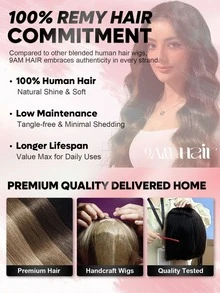 QUICK WEAR 9am Hair Store Wear Go 半头假发 红棕色水波纹 3合1半头假发 翻转式假发 隐形发际线 适合初学者 180%密度 14-16英寸波波头 18-28英寸长发 未经加工的人发假发 即戴即用 无胶假发 人发 Y2k风格人发假发礼品 - S33 - 查看 14