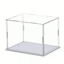 Vitrina para coleccionables, caja de plástico transparente para ensamblar, alternativa a la vitrina de cristal para exhibir figuras de acción, almacenamiento y organización del hogar - Blanco - Ver 1