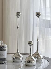 1/3 Stücke moderne Kerzenhalter, französische silberne Wassertropfen Metall Kerzenständer, Eisentränen-Kerzenständer für Stumpenkerzen für Heim-Dekoration, Metall-Tisch-Mittelpunkt, Dinner-Dekoration, hoher Kerzenhalter für Mutter, Ehefrau, Großmutter