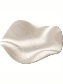 1pc Silver Ceramic Jewelry Tray, Luxury Jewelry Organizer Tray For Entryway, Key, Watch, Perfume And Decoration, Suitable For Home, Room, Living Room And Office Organizer Storage Box Travel