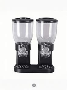 [Giải pháp lưu trữ nhà bếp] Hộp đựng ngũ cốc ăn sáng hai ngăn sáng tạo, hộp đựng yến mạch chống ẩm màu đen - màu đen - Xem 12