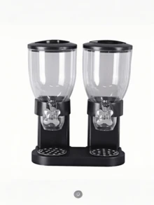 [Giải pháp lưu trữ nhà bếp] Hộp đựng ngũ cốc ăn sáng hai ngăn sáng tạo, hộp đựng yến mạch chống ẩm màu đen - màu đen - Xem 6
