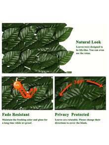 Artificial Flowers/Plants Home & Living 1pc Artificial Lvy Privacy Fence Screen-Faux Hedge Leafand Vine Privacy Screening Panels Fake Greenery Foliage Fence UV Protected For Home Garden Balcony Wall Patio Yard Wedding Backyard Jungle Theme Party Birthday Porch Christmas Gift Leaves Backdrop Indoor - Green - View 5