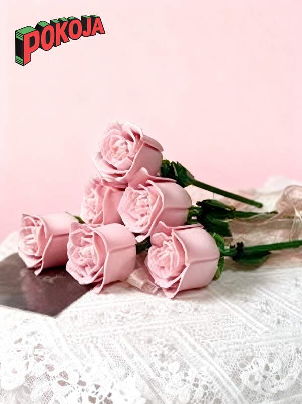 Romantic DIY Rose Building Block Set - Handcrafted Desktop Decor For Valentine's Day, Christmas, Realistic & Multifunctional Collectible Gift Room Decoration