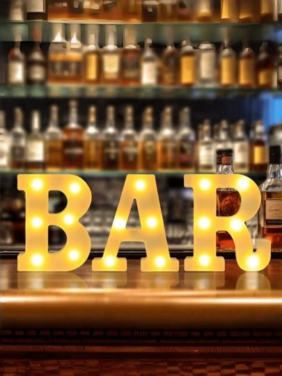1pc White Small Letter 26 Alphabet Battery Powered LED Light, Decorative Glowing Letter, Battery Operated LED Sign Light For Party, Bar, Night Light, Home Decor, Valentine's Day, Christmas, Wedding, Birthday, Room, Kitchen, Home Decoration (Battery Not Included)
