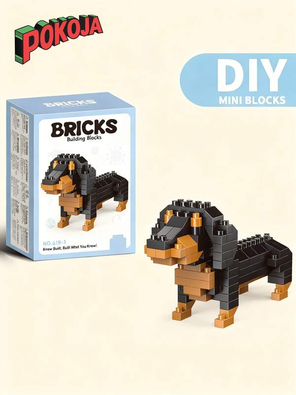 Christmas Decoration Animal Dog Mini Building Blocks Set - Dachshund, Lion Dog, Schnauzer, Labrador, Teddy, DIY Assembly Toy Decoration For Birthday/ Festival Gifts Room Decoration,Christmas,Dog,Building Blocks,Christmas,Gift,Dog,Christmas,Gift,Dog