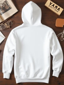 Sudadera mujer casual artística mariposas metamorphosis impresión creativa tejido suave holgado capucha manga larga otoño invierno diario sudadera - Blanco - Ver 2