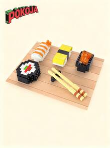 1 食物积木,冰淇淋积木,蛋糕积木,红酒积木,橙子积木,蛋糕积木,猕猴桃积木,寿司积木,巧克力积木,DIY食物系列积木,生日礼物,迷你积木,桌面装饰,减压 - 彩色 - 查看 4