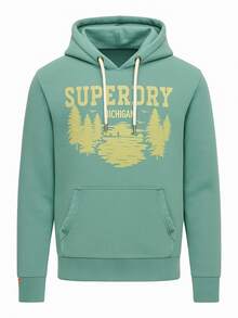 Superdry Relaxed Men's Pullover Hoodie Green - Green - View 4