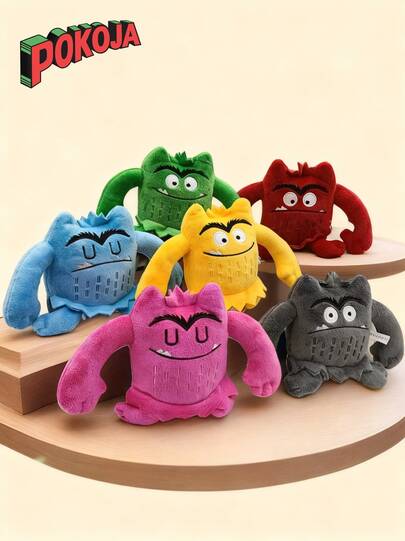 7Pcs Cartoon The Color Monster Plush Toys Funny My Emotional Expression Small Monster Doll Stuffed Animals Toys Kids Birthday Gifts Holiday Birthday Christmas Decor Christmas,Festival Decor,Toys