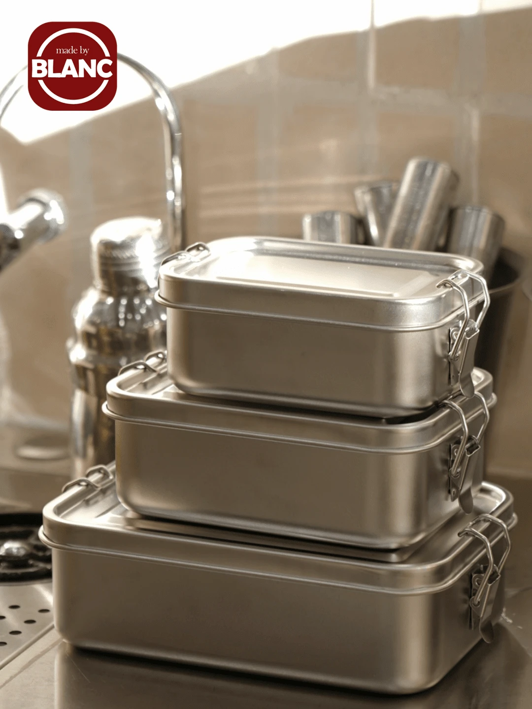 1pc Stainless Steel Bento Box Metal Lunch Box Food Storage Containers Metal Lunch Container, Lockable Clips To Leak Proof, Reusable Dishwasher Friendly Lunch Snack Boxes For Work,School Supplies