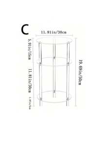 1 套透明圆形亚克力边桌，2/3 层现代小咖啡桌床头柜，适用于客厅、卧室和浴室，简约 - 透明 - 查看 7
