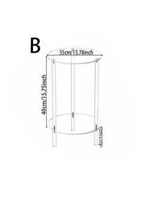 1 套透明圆形亚克力边桌，2/3 层现代小咖啡桌床头柜，适用于客厅、卧室和浴室，简约 - 透明 - 查看 6