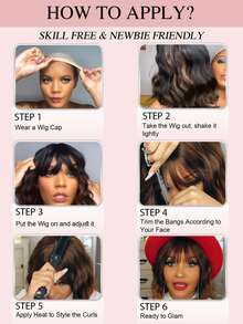 短款波波头假发，带刘海，黑色直发，日常佩戴，女士真人发，耐热假发，精灵短波波头假发 - S1B - 查看 7