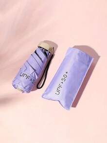 Compact Portable Lightweight Travel Umbrella, Strong Waterproof, Manual, 6 Ribs Reinforced, Manual Opening And Closing, Uv Protection Sunshade, For Men And Women (Due To Different Batches, The Fabric Cover, Rib Color, English Letter Pattern Design, Button Shape, And Umbrella Rib Color Are Randomly Matched. We Deeply Apologize For Any Inconvenience Caused.) - Multicolor - View 13