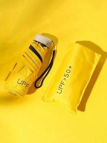 Compact Portable Lightweight Travel Umbrella, Strong Waterproof, Manual, 6 Ribs Reinforced, Manual Opening And Closing, Uv Protection Sunshade, For Men And Women (Due To Different Batches, The Fabric Cover, Rib Color, English Letter Pattern Design, Button Shape, And Umbrella Rib Color Are Randomly Matched. We Deeply Apologize For Any Inconvenience Caused.) - Multicolor - View 16