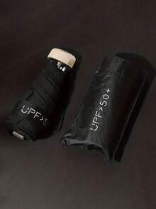 Compact Portable Lightweight Travel Umbrella, Strong Waterproof, Manual, 6 Ribs Reinforced, Manual Opening And Closing, Uv Protection Sunshade, For Men And Women (Due To Different Batches, The Fabric Cover, Rib Color, English Letter Pattern Design, Button Shape, And Umbrella Rib Color Are Randomly Matched. We Deeply Apologize For Any Inconvenience Caused.) - Multicolor - View 9