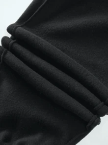 Dama pantalones casuales estilo deportivo tela cómoda cintura elástica ajuste holgado tiro alto largo primavera otoño uso diario pantalones - Chocolate Negro Gris - Ver 3