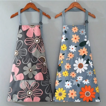1 Piece Waterproof Floral Printed Apron, Suitable For Gardening And Cooking - Oil-Proof, Kitchen, Bathroom, Home, Household Supplies Suppliers