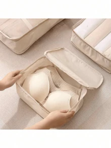 7件套-8件套多功能化妆品旅行收纳包 - 化妆刷包、化妆包、护肤品包、衣物袋、拉链袋、手提袋、鞋袋、水瓶袋、束口袋、内衣袋、行李收纳包、珠宝收纳包、化妆品收纳包，大容量，便携，网状设计，节省空间，也适用于收纳衣物和裤子 - 彩色 - 查看 5