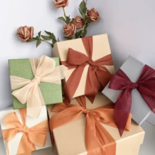 金属光泽缎带，高端花束捆绑礼品包装带，适用于生日、情人节、母亲节、节日礼物、婚礼等场合。 - 彩色 - 查看 3