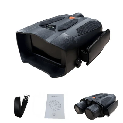 4K HD Night Vision Binoculars With 10x Magnification | 3" Display, 1080P Video, 80m Range, Flashlight & Steady Light, Rechargeable Battery/USB Powered, 28mm Objective Lens, Black - Ideal For Wildlife Observation, Farm Security & Nighttime Adventures