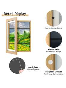 A4 Magnetic Flip Frame Natural Wood Finish Shatterproof Front Loading Display Case Easy Change No Tools Needed Modern Office Decor Document Showcase - log color - View 6