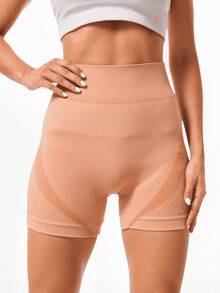 Women Sports Shorts - 橘色 - 查看 2