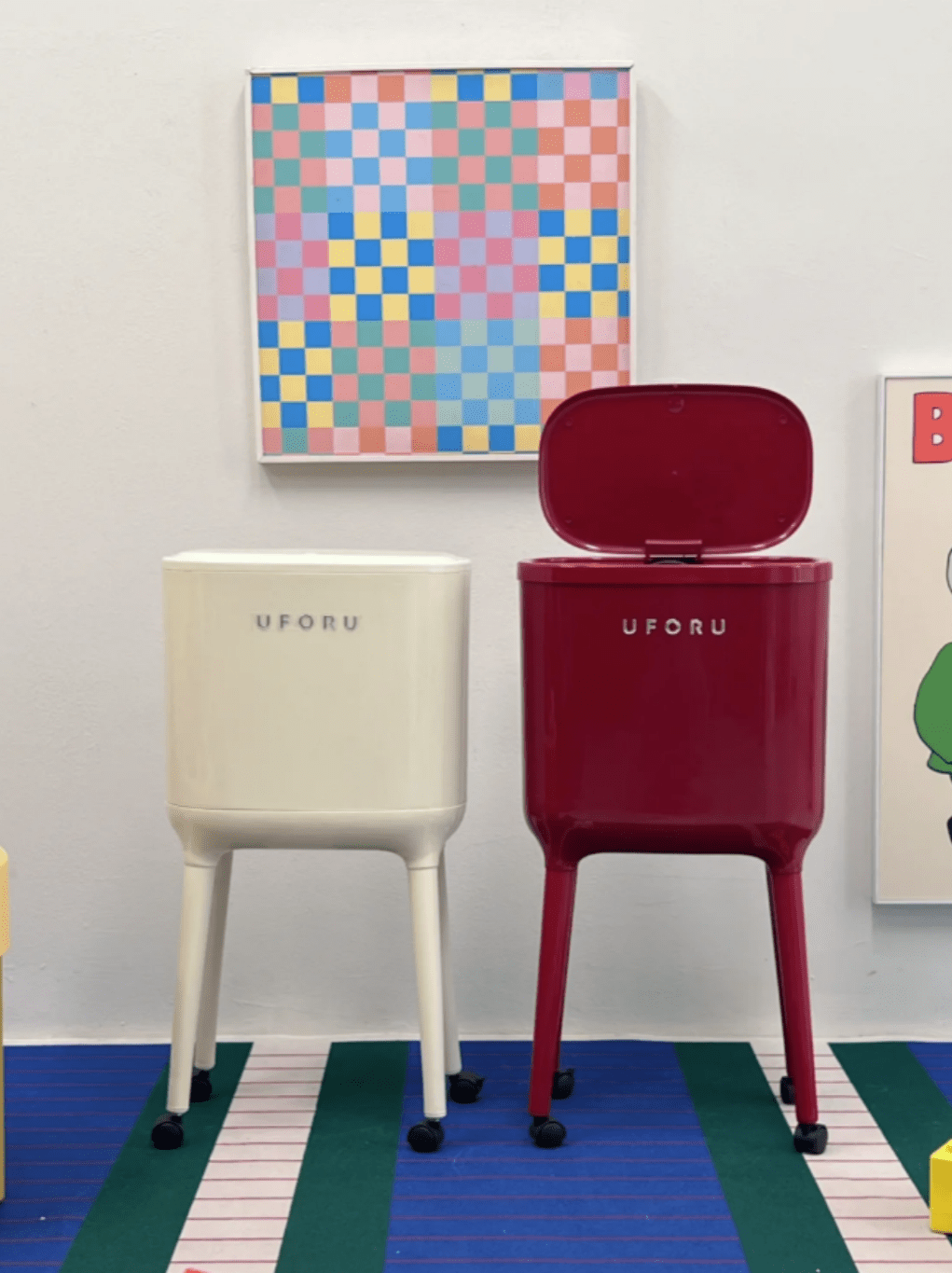 Joivida Cubo de basura de cocina sin dobleces, bote de basura móvil de gran capacidad y de alta gama de lujo para el hogar y la sala de estar