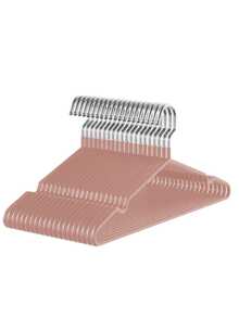 100个/60个/30个/20个/10个/1个装橡胶涂层金属衣架，防滑耐用，节省空间，银色挂钩，适用于衬衫、连衣裙等衣物，衣柜收纳整理