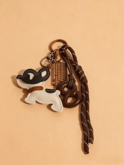 Joivida INS Style, Cool Girl Vibe, Y2K Style, Puppy Keychain, Car Key Chain, -Like Pretzel Shaped Keychain, Abacus Keychain, Key Chain Accessories, Sausage Dog Knot Decor Wrist Strap, Suitable For Women, Girls, Office, School, Small Gift For Her, Elevate Your Style