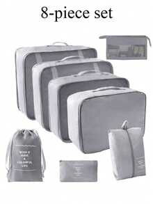 7件套-8件套多功能化妆品旅行收纳包 - 化妆刷包、化妆包、护肤品包、衣物袋、拉链袋、手提袋、鞋袋、水瓶袋、束口袋、内衣袋、行李收纳包、珠宝收纳包、化妆品收纳包，大容量，便携，网状设计，节省空间，也适用于收纳衣物和裤子 - 彩色 - 查看 15