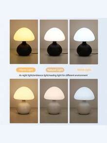 1 件装可爱迷你蘑菇 LED 台灯，三色可调光，美观装饰，适用于餐厅、客厅、户外、卧室、酒吧 - 彩色 - 查看 7
