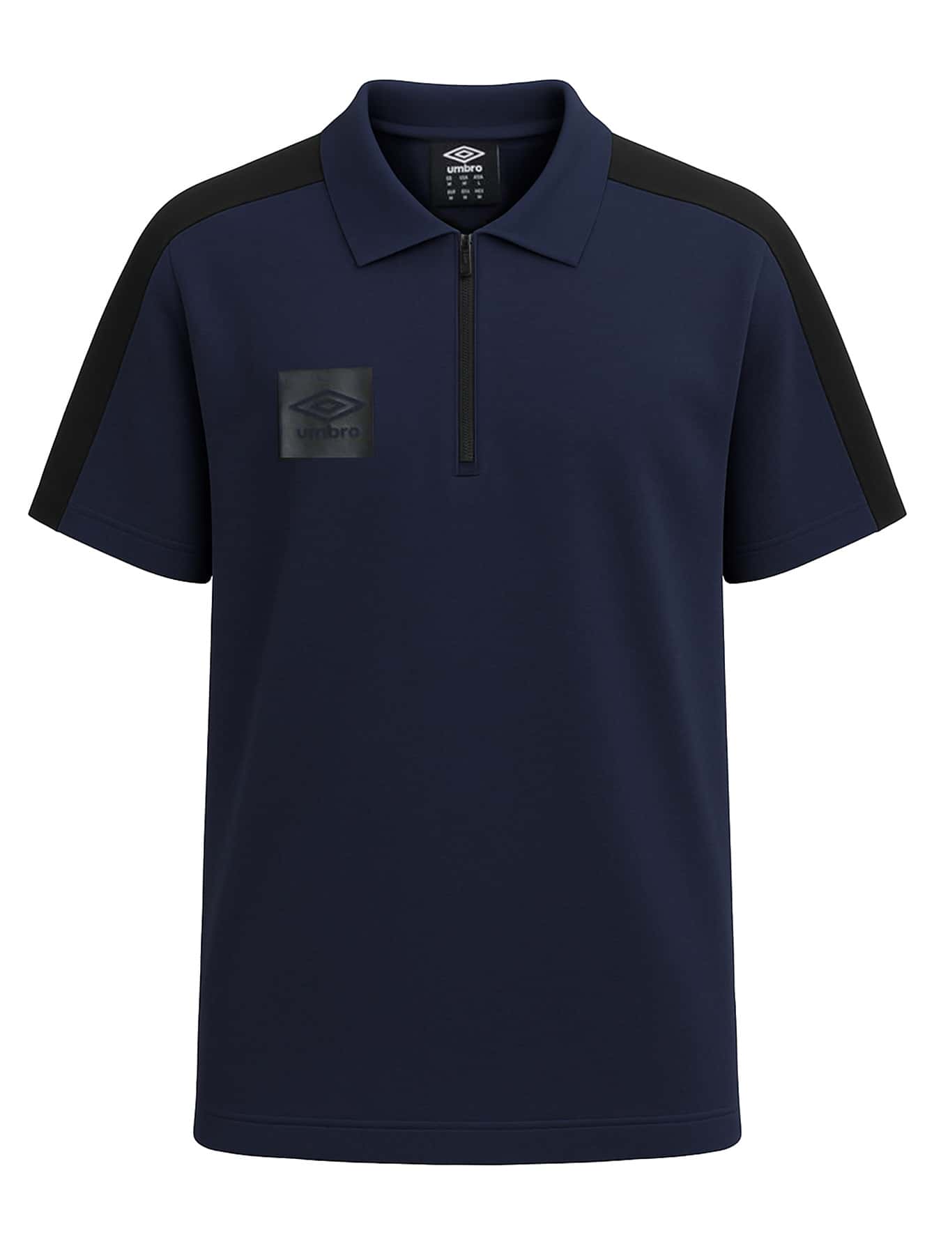Umbro Terrace Mens 1/4 Zip Polo Shirt Navy Blue - Black - View 1