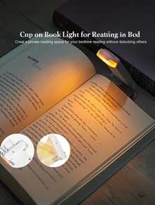1Pc Portable Bookmark Light, Rechargeable LED Reading Light, Clip-On Reading Light, Bed Reading Eye Protection Light - 白光+暖光+中性光 - 查看 10