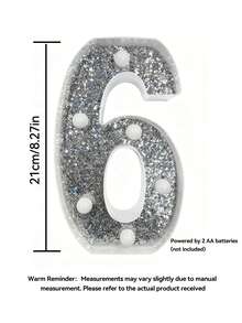 1 套 1-100 年 LED 银色闪光生日数字灯、订婚/婚礼/周年纪念数字灯、生日派对装饰灯 - 銀色 - 查看 11