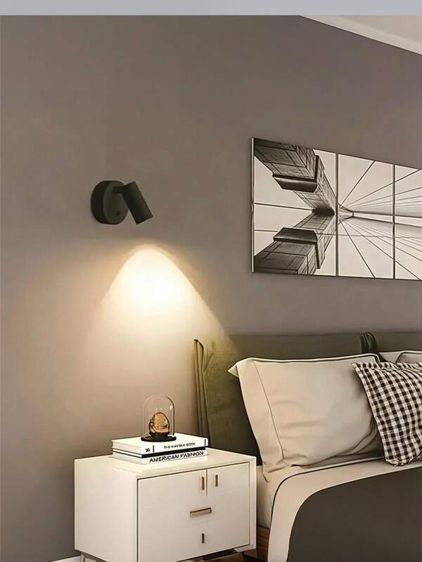 1PC LED Rechargeable Wall Light, Magnetic Spotlight, Painting Light, Nightlight, Bedside Reading Lamp, Eye-Caring Bedroom Night Light, Dimmable, Wireless No Drilling, 360° Rotatable Touch Control, Rechargeable Battery