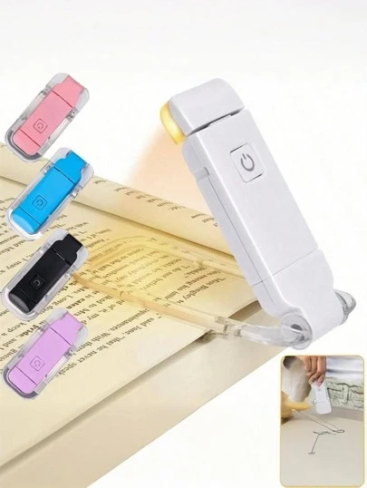 1Pc Portable Bookmark Light, Rechargeable LED Reading Light, Clip-On Reading Light, Bed Reading Eye Protection Light