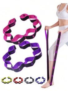 1pc Yoga Elastic Band, Professional Gymnastics Stretch Resistance Band, Fitness Resistance Band, Suitable For Yoga Stretching Strap, Ballet, 8-Shape Dance Elastic Band, Digital Extension Band, Pilates, Gymnastics And Dance Elastic Band - Multicolor - View 2