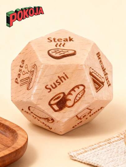 POKOJA LAND 1 个食物决策骰子 - 浪漫情侣游戏，适合约会之夜和庆祝活动 - 周年纪念、情人节、生日和圣诞节礼物，适合他、她、男朋友、丈夫、女朋友、妻子和同事 - 有趣又好玩的食物选择器，圣诞节