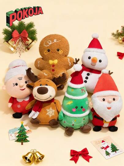 Christmas Plush Toys Santa Claus Plush Doll Reindeer Stuffed Animal Snowman Christmas Stuffed Animal Set For Boys And Girls Xmas Decorations Home Office Car Decor