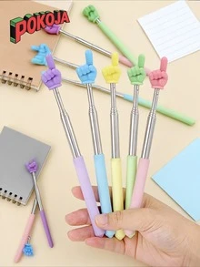 5 件教室用伸缩教鞭，伸缩教鞭，适合教师使用，伸缩手指教鞭，伸缩阅读用品生日礼物 - 彩色 - 查看 1