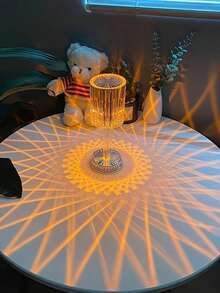 1PC Crystal Table Lamp, Atmosphere Lamp USB Three-Color Touch Model Small Night, Decorative Table Lamp, Diamond Crystal Table Lamp, For Room Decor Desk Lamp, Bedroom, Living Room, Kitchen, Dining Room Lamp