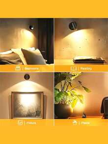 1PC LED Rechargeable Wall Light, Magnetic Spotlight, Painting Light, Nightlight, Bedside Reading Lamp, Eye-Caring Bedroom Night Light, Dimmable, Wireless No Drilling, 360° Rotatable Touch Control, Rechargeable Battery - Multicolorido - Visão 8