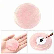 Eyelash Glue Holder, Round Jade Stone Adhesive Pallet, Stone Glue Holder For Eyelash Extension Grafting Makeup Tool - Multicolor - View 2