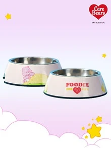 Care Bears X PETSIN Modern Style Dual-Layer Pet Food Dish, Combines Stainless Steel And Sleek Melamine, Non-Skid Easy Clean Design - Multicolor - View 1