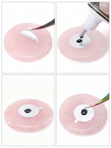 Eyelash Glue Holder, Round Jade Stone Adhesive Pallet, Stone Glue Holder For Eyelash Extension Grafting Makeup Tool - Multicolor - View 4